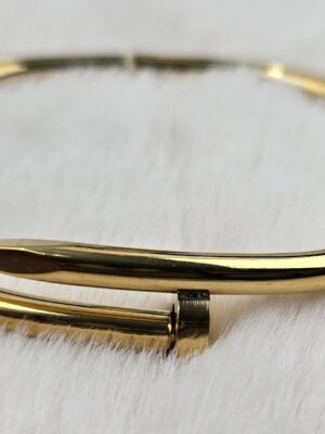 Iconic Gold-Plated Minimalist Nail Cuff Bracelet (Br-018)