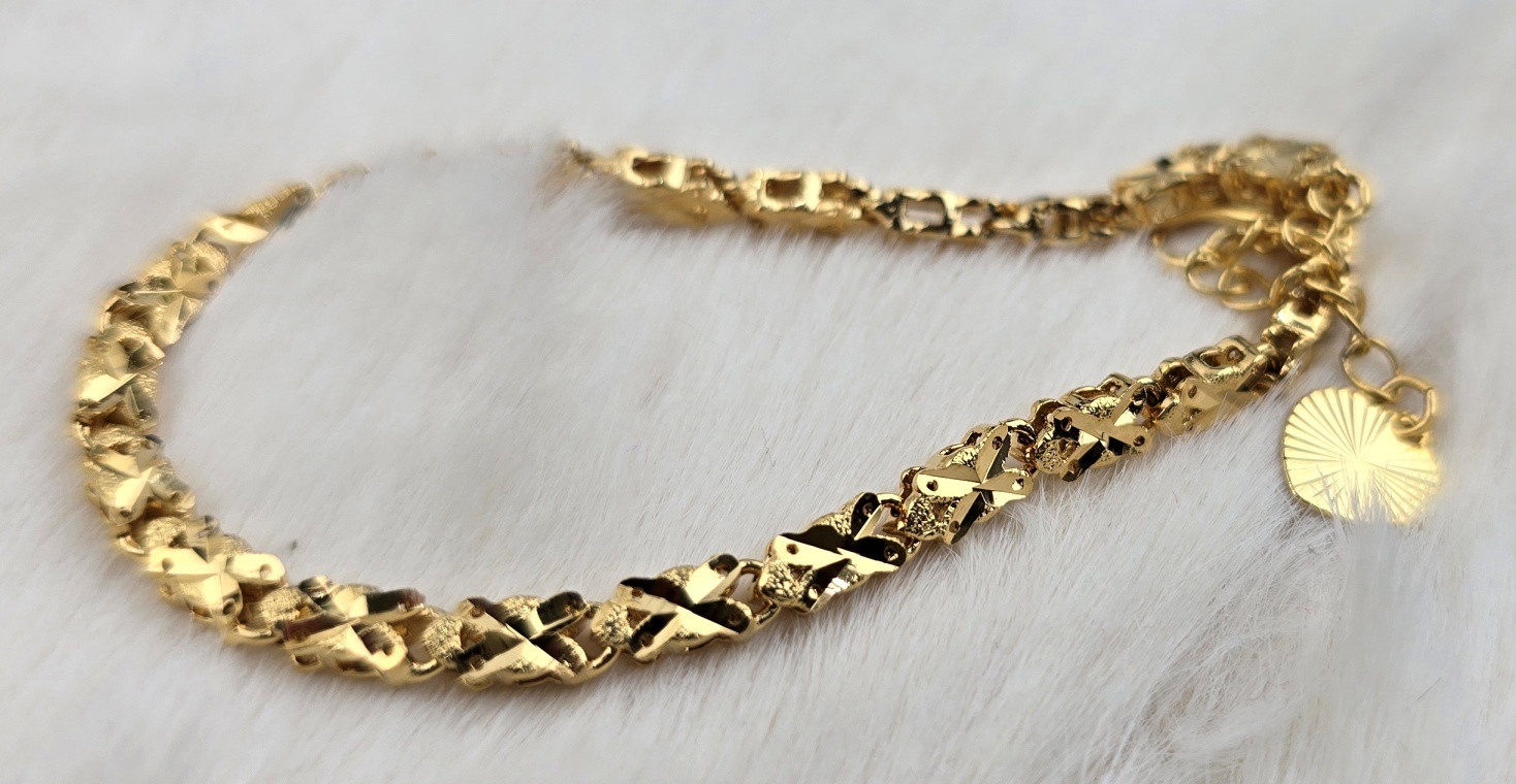 Vintage-Inspired Textured “X” Link Bracele (Br-021)
