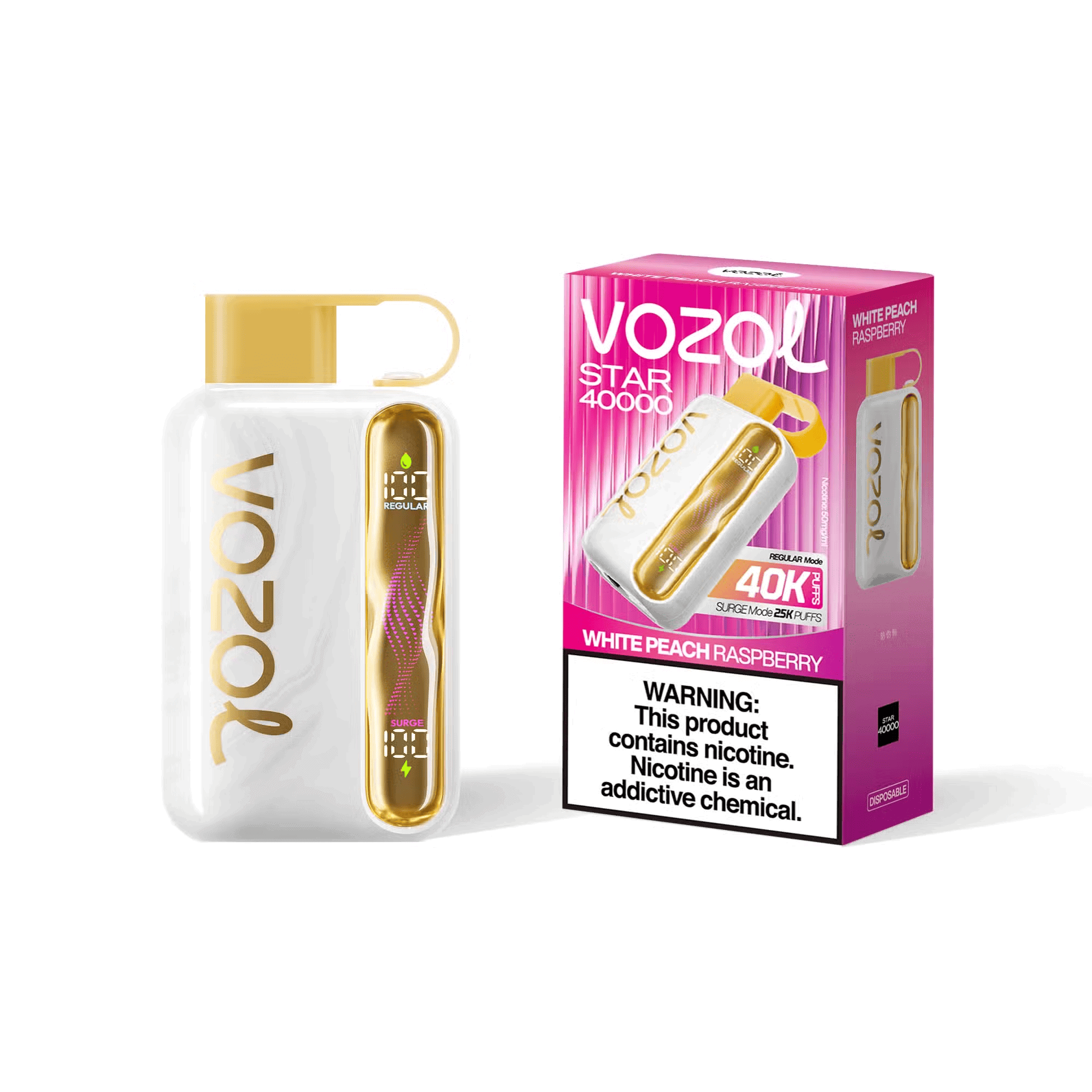 Vozol Star 40000 White Peach Raspberry