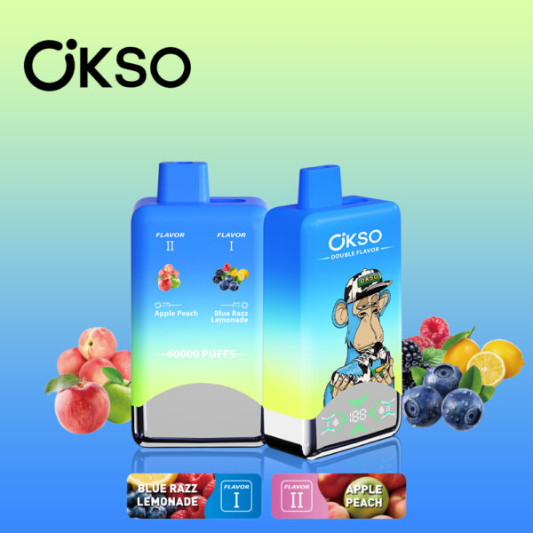 OKSO Double Flavor 60K Blue Razz Lemonade/Apple Peach