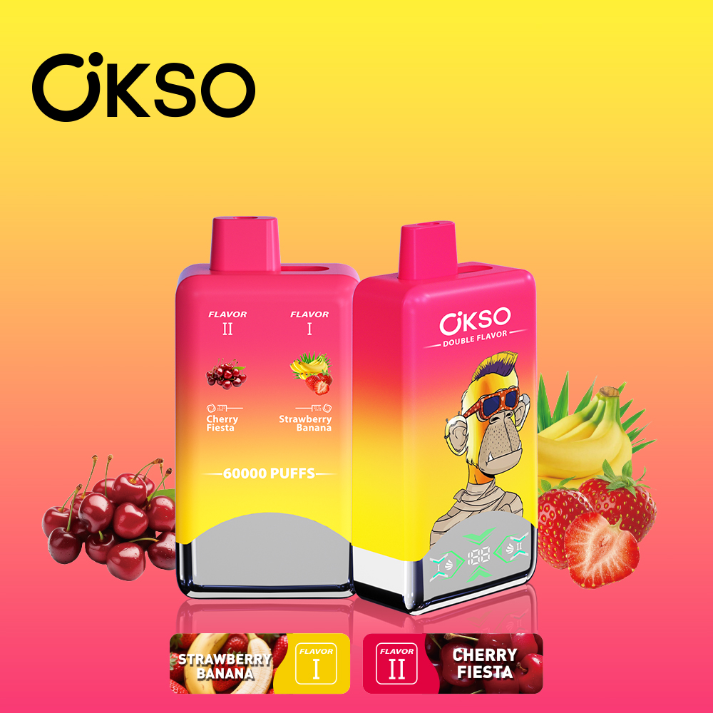 OKSO Double Flavor 60K Strawberry Banana/Cherry Fiesta