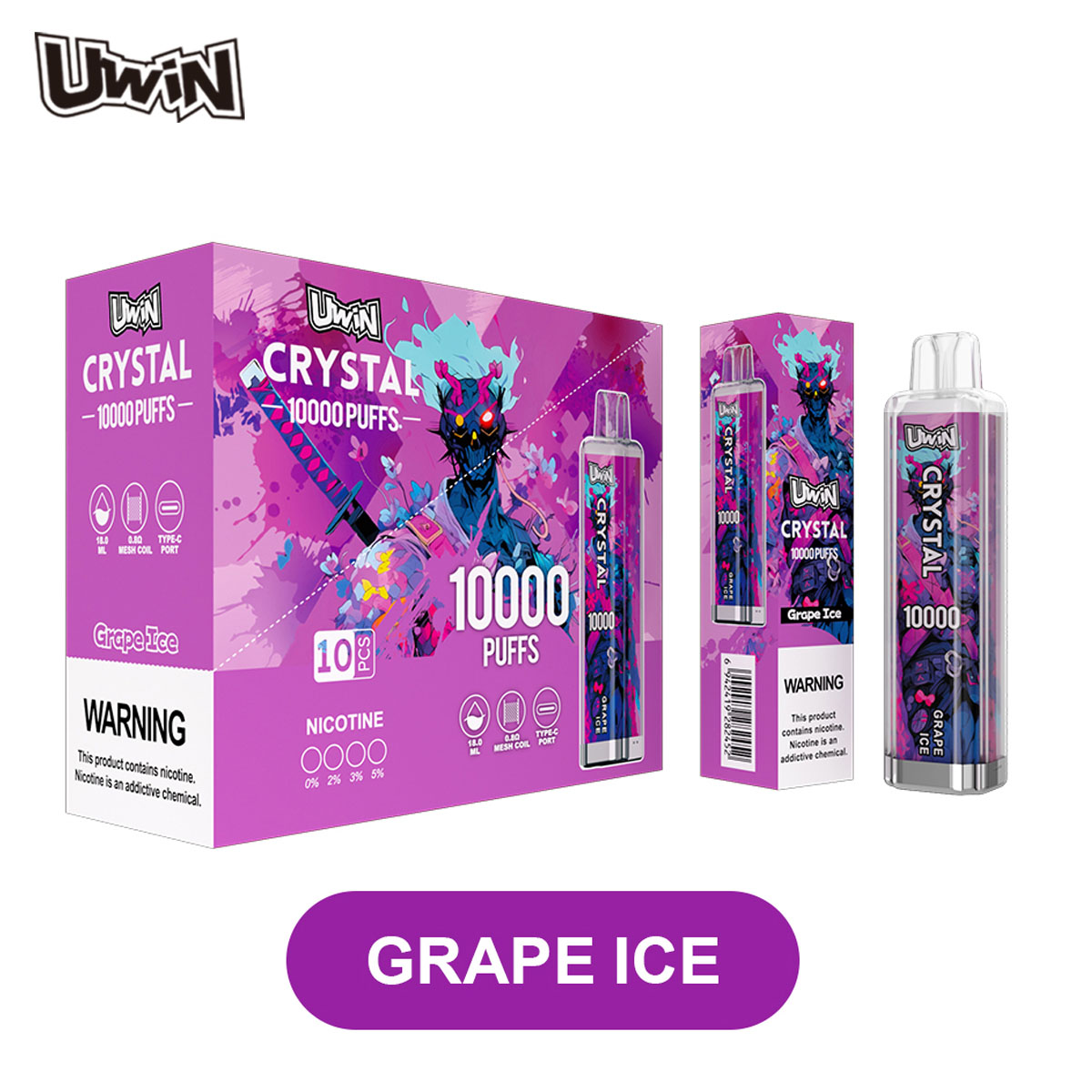 Uwin Crystal 10000 Grape Ice