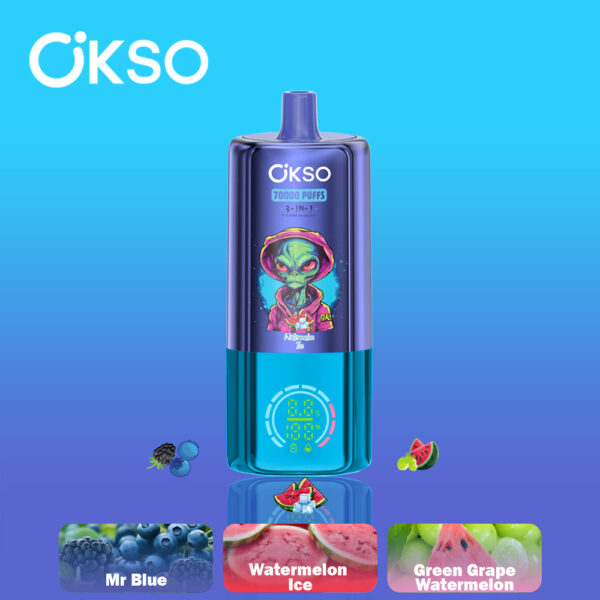 OKSO 3IN1 70000 Watermelon Ice/Mr Blue/Green Grape Watermelon