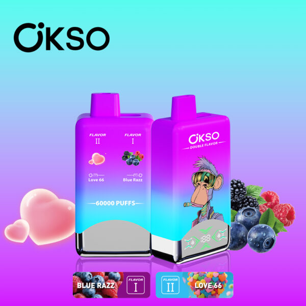 OKSO Double Flavor 60K Blue Razz/Love 66