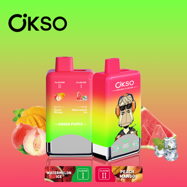 OKSO Double Flavor 60K Watermelon Ice/Peach Mango