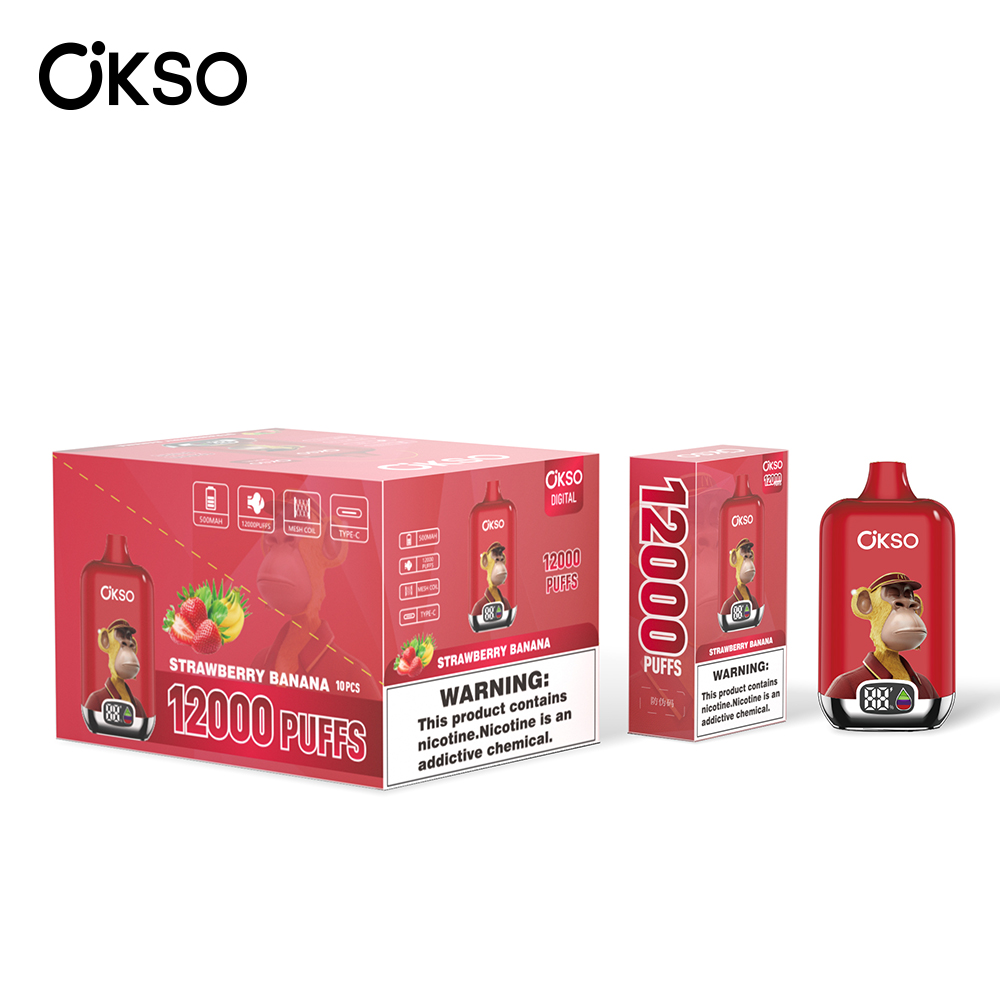 OKSO Digital 12000 Strawberry Banana
