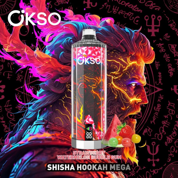 OKSO Shisha Hookah Mega 50k Strawberry Watermelon Bubblegum
