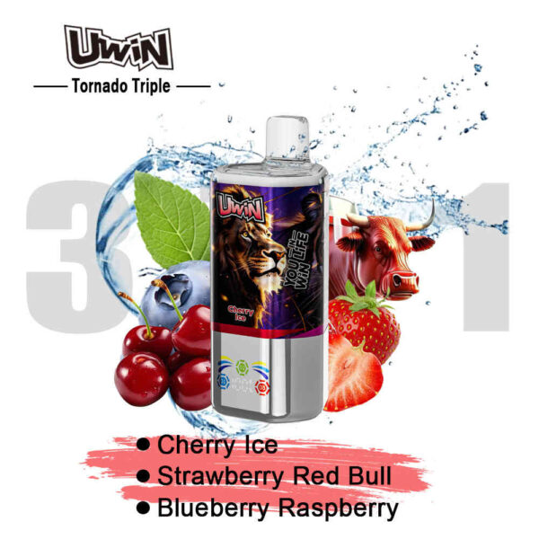 Uwin Tornado Triple 60000 Cherry Ice/Strawberry Red Bull/Blueberry Raspberry