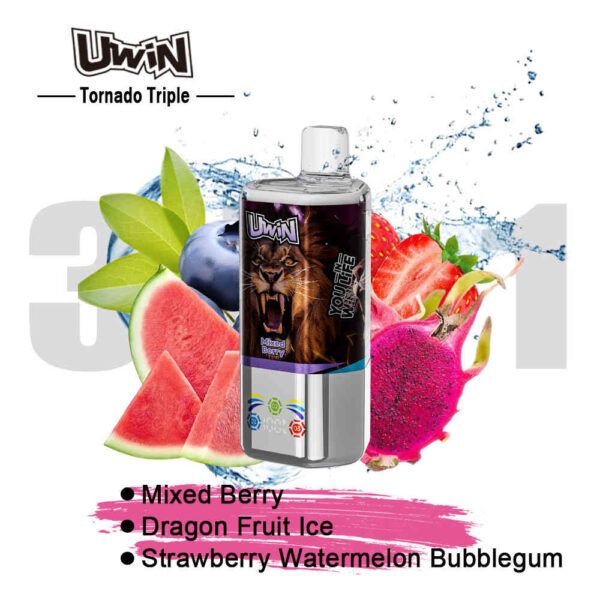 Uwin Tornado Triple 60000 Mixed Berry/Dragon Fruit Ice/Strawberry Watermelon Bubblegum