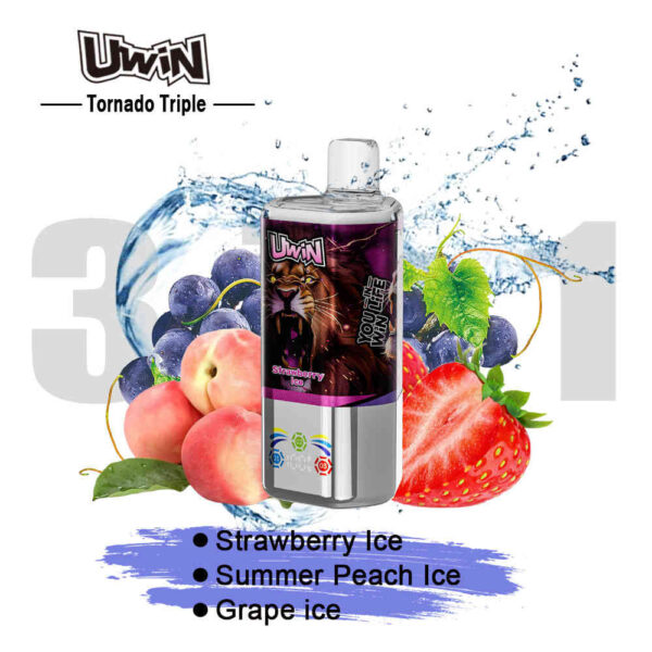 Uwin Tornado Triple 60000 Strawberry Ice/Summer Peach Ice/Grape Ice