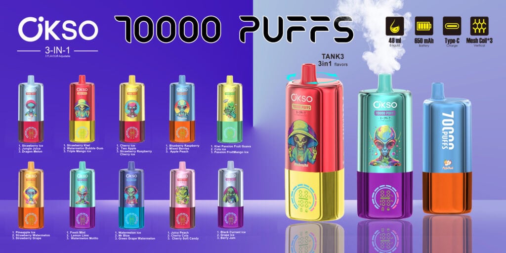 OKSO 3IN1 70000 Strawberry Ice/Jungle Juice/Dragon Melon