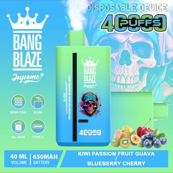 Bang Blaze 40000 Kiwi Passion Fruit Guava/Blueberry Cherry