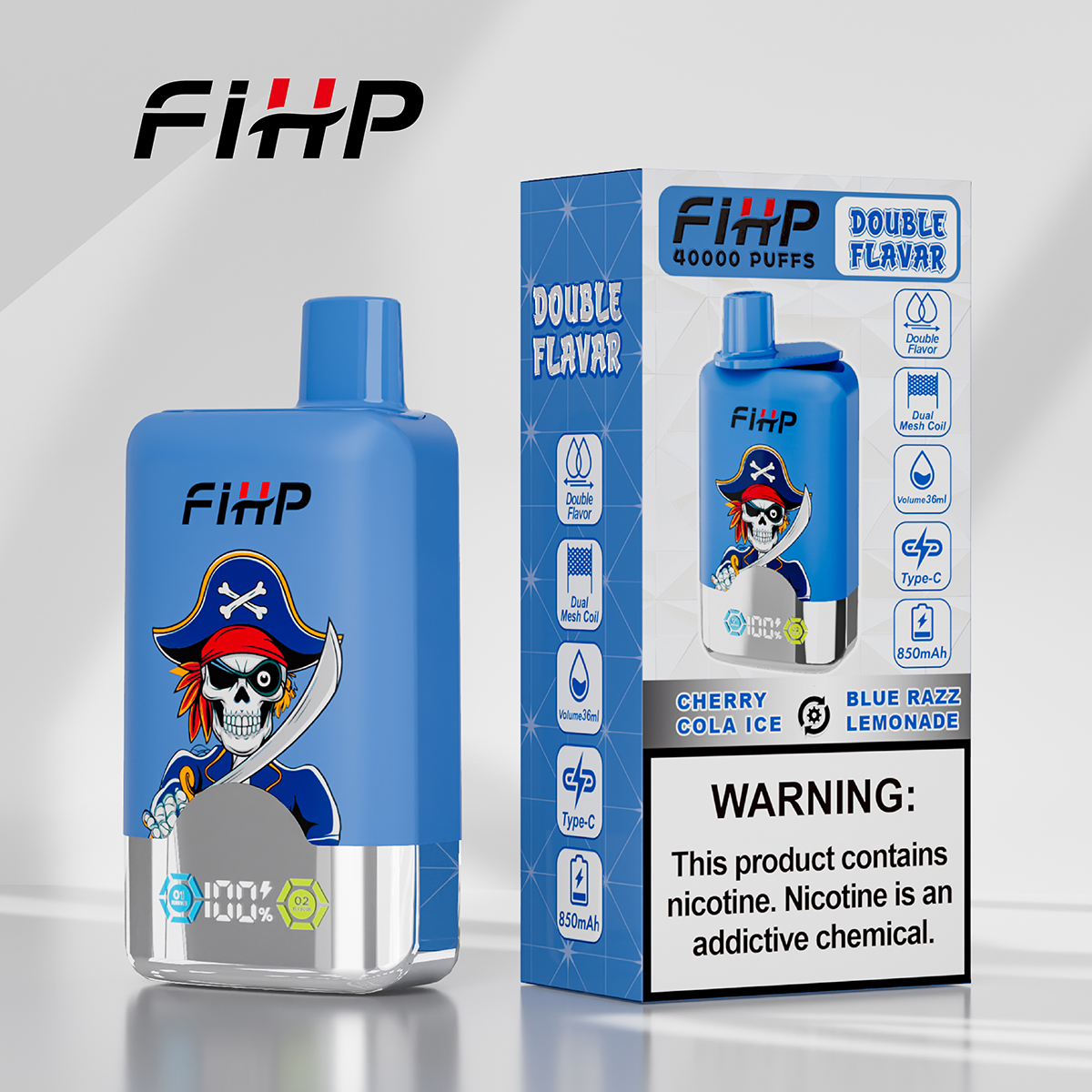 FIHP 40000 Blue Razz Lemonade/Cherry Cola Ice