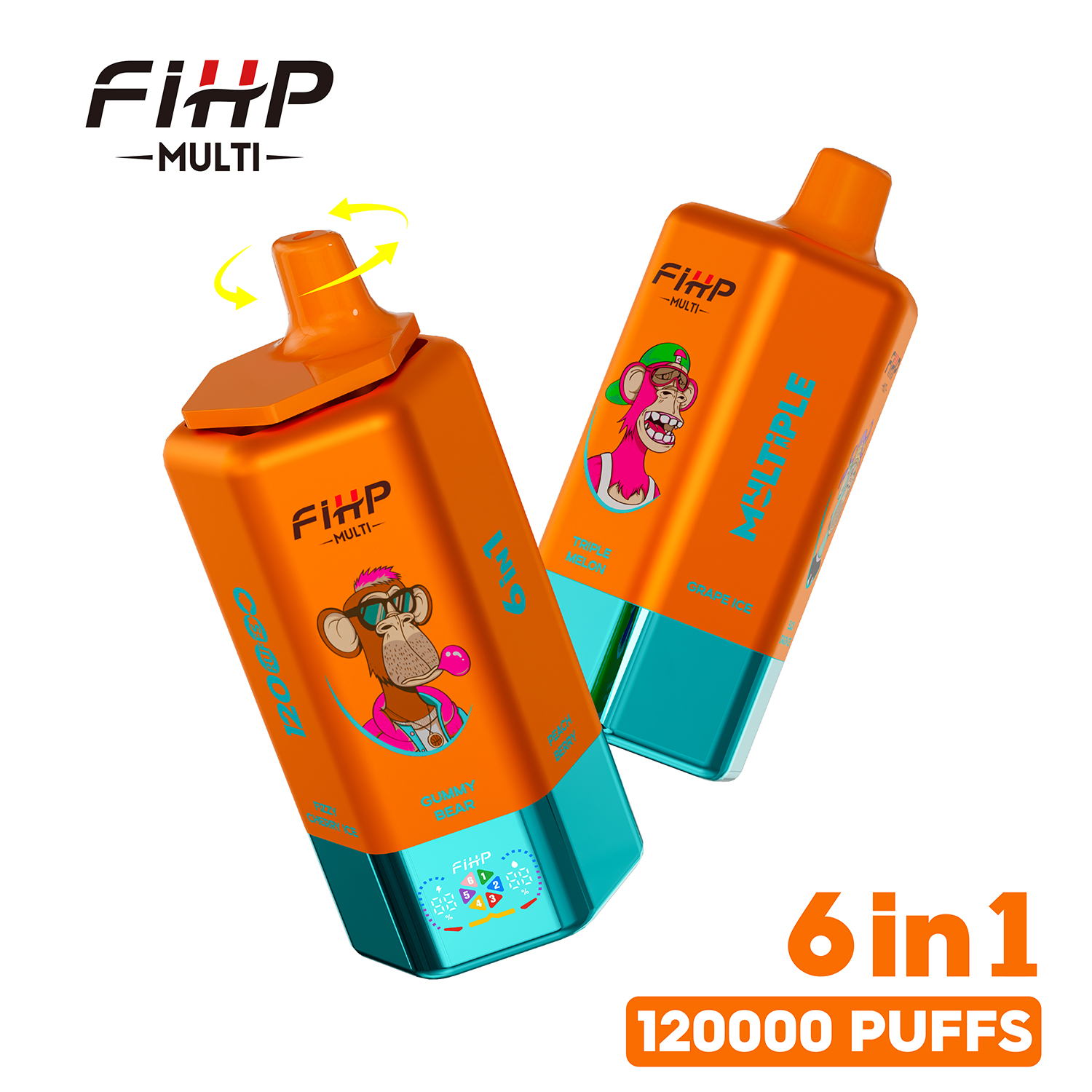 FIHP 120000 Gummy Bear/Peach Berry/Triple Melon/Grape Ice/Black Dragon Ice/Fizzy Cherry Ice