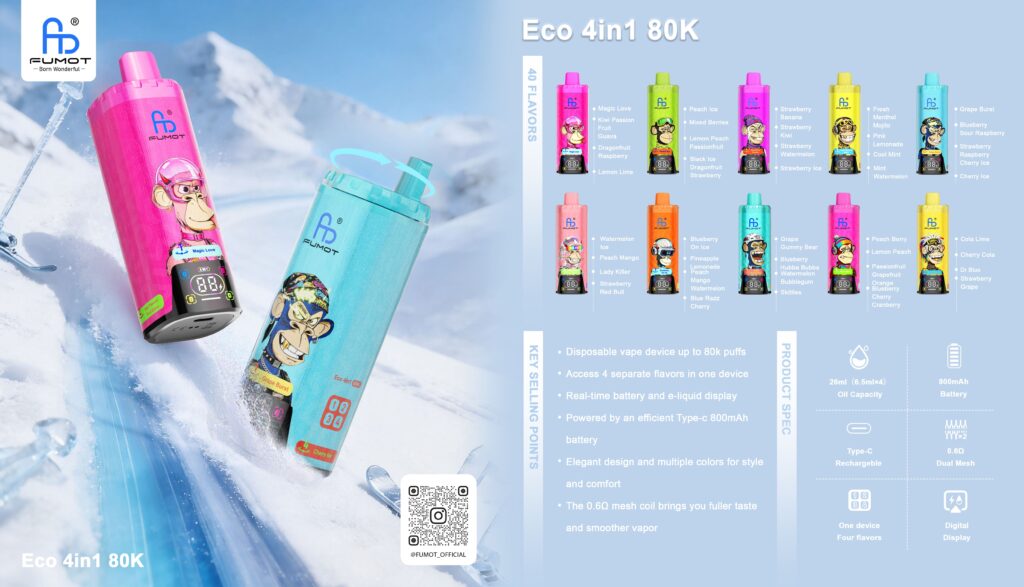 Fumot ECO 4in1 80K Grape Burst/Blueberry Sour Raspberry/Strawberry Raspberry Cherry Ice/Cherry Ice
