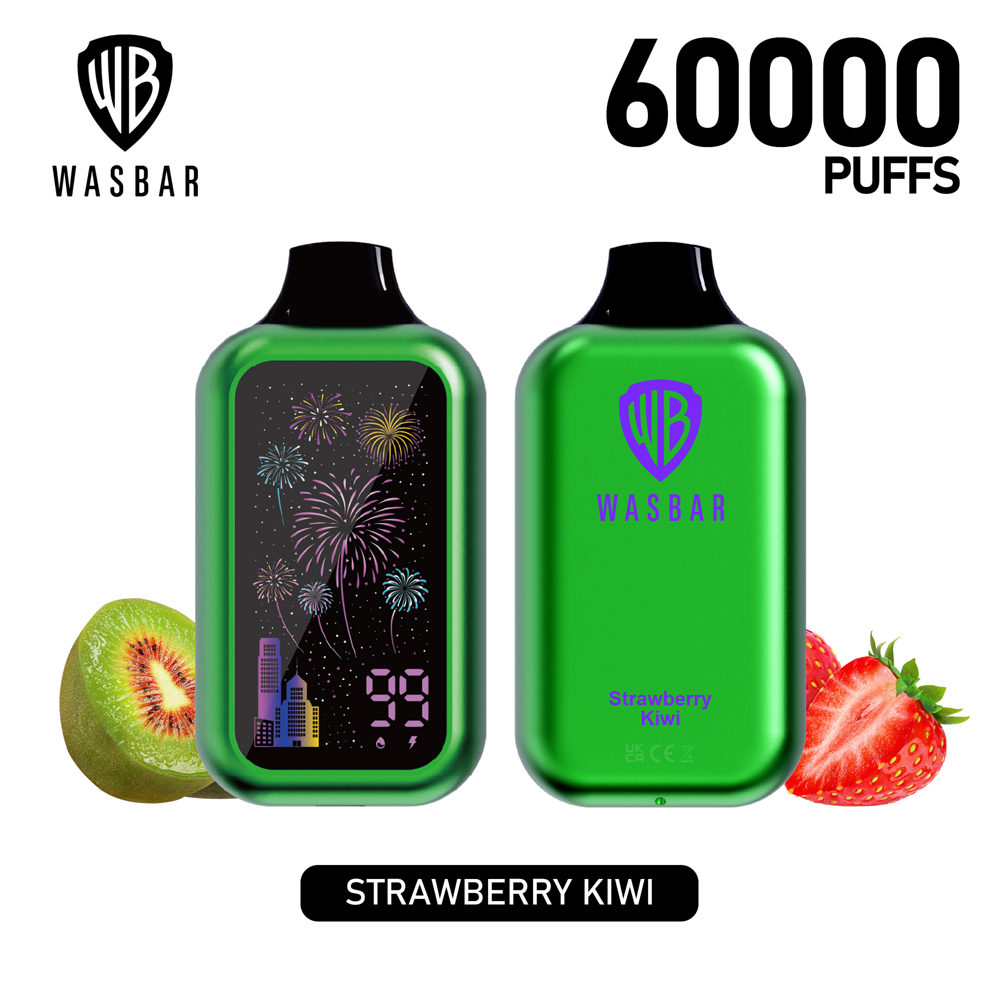 WASBAR 60K Strawberry Kiwi