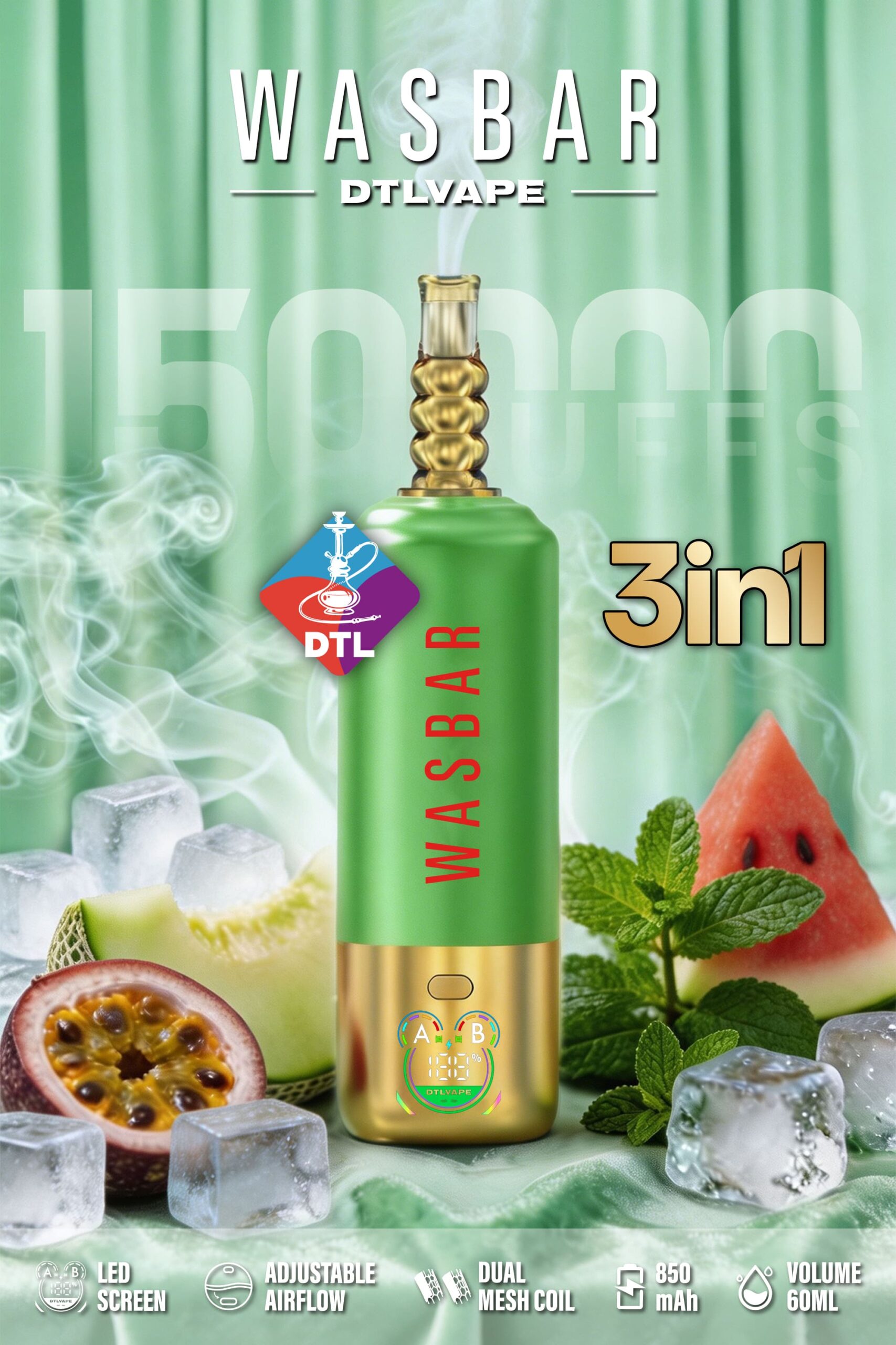 WASBAR DTL 150k Love 66/Watermelon Mint Ice