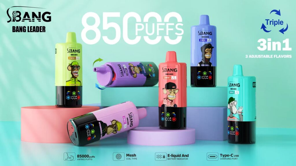 Bang Leader 85000 Red Apple Ice/Raspberry Watermelon/Aloe Grape