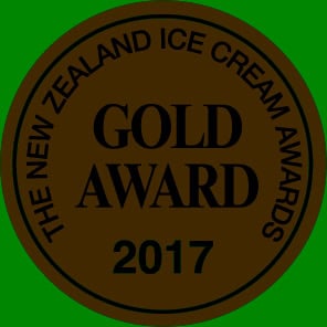 GOLD AWARD 2017 - NZ Ice Cream Awards badge for Lush Cafe, Centre City, Wellington.