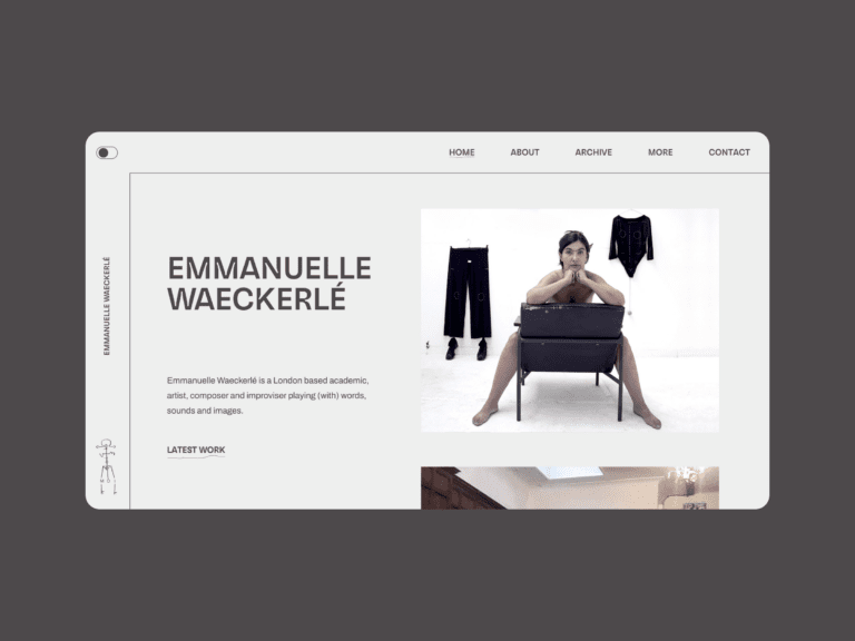 Homepage design in light mode of Emmanuelle Waeckerlé's website on desktop