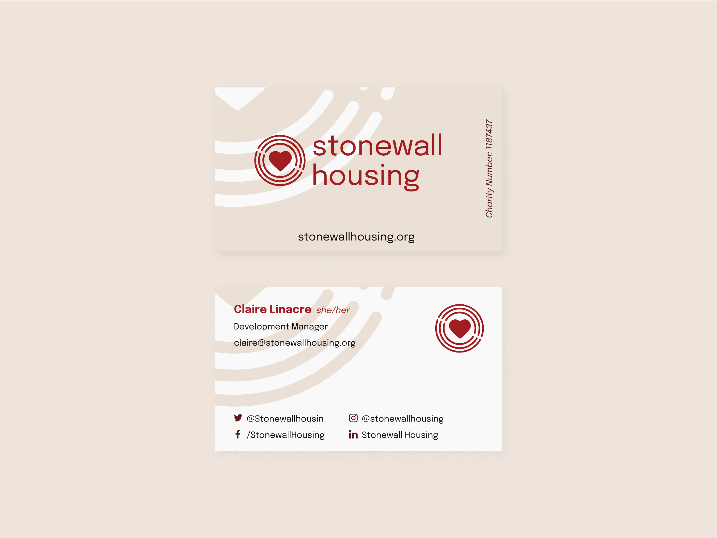 Preview of Stonewall Housing business cards