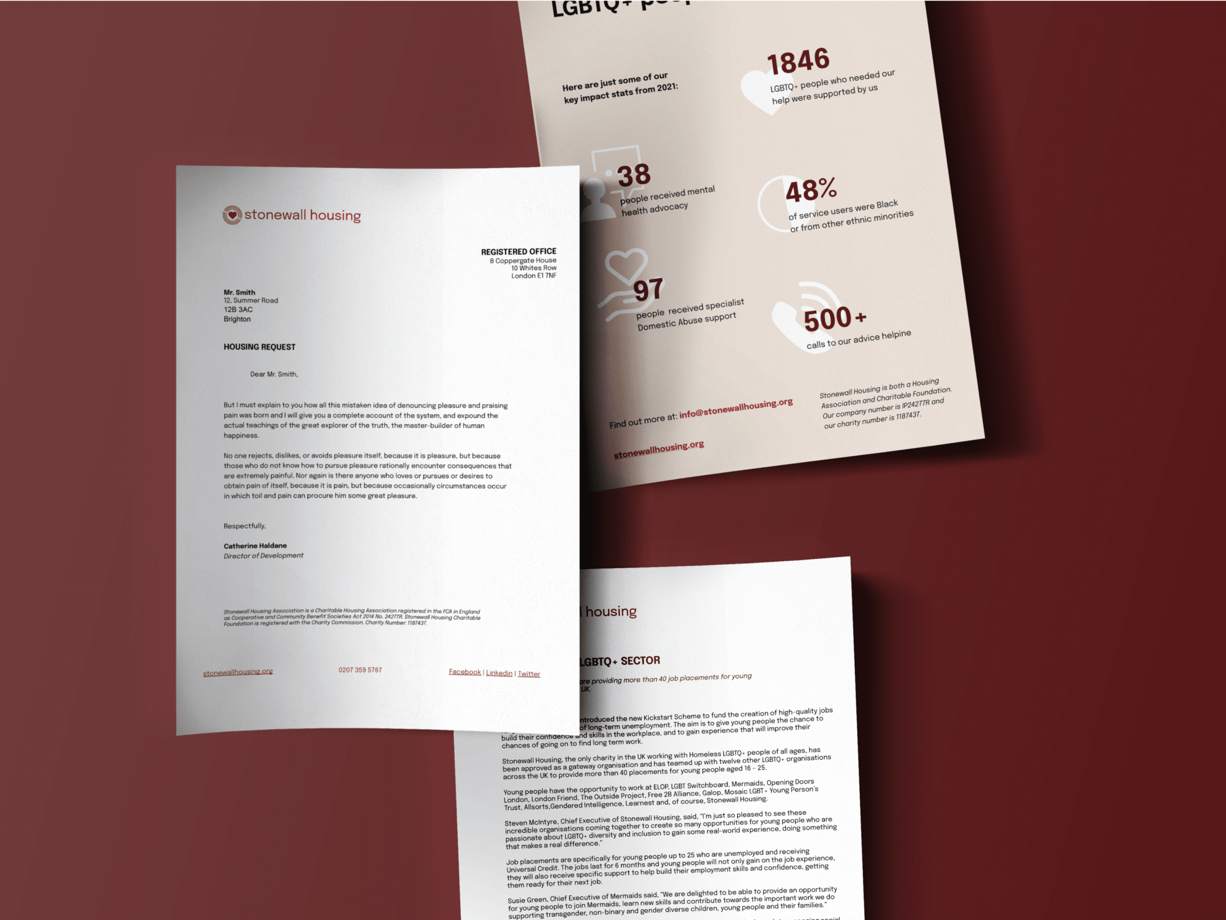 Preview of collateral for Stonewall Housing