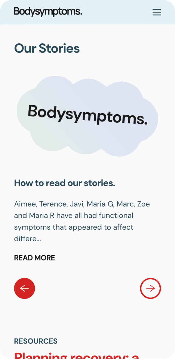 Application of bodysymptoms branding for website