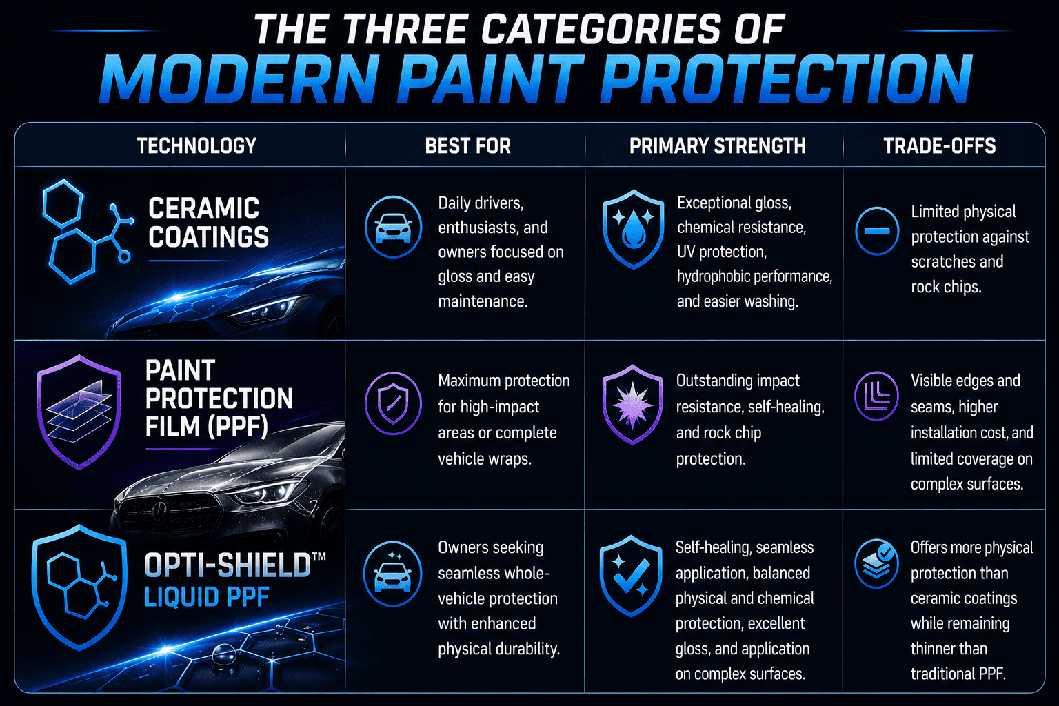 The Three Categories of Modern Paint Protection - Ceramic, PPF, Liquid PPF