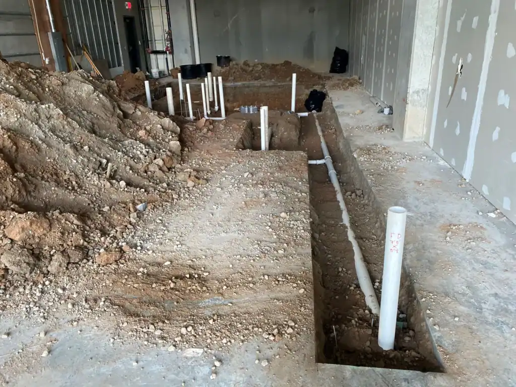 Brews and Hops Taproom Chamblee GA - bar area wall framing during first-generation tenant improvement by Modern Day Commodities