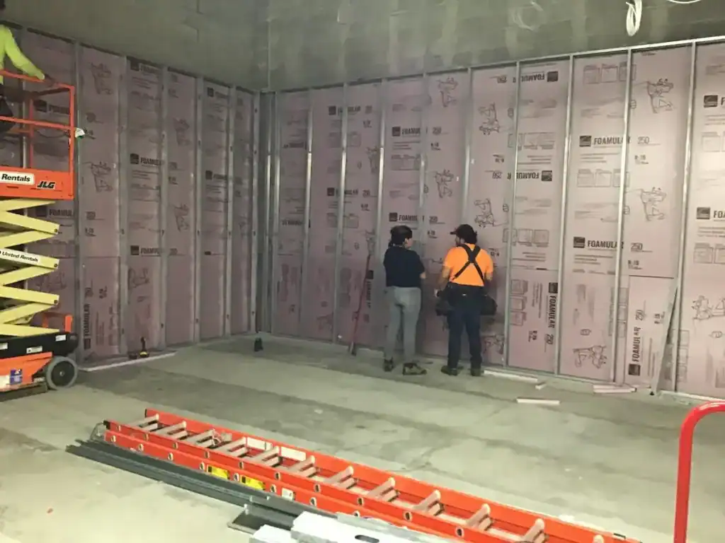 Target store interior renovation framing work