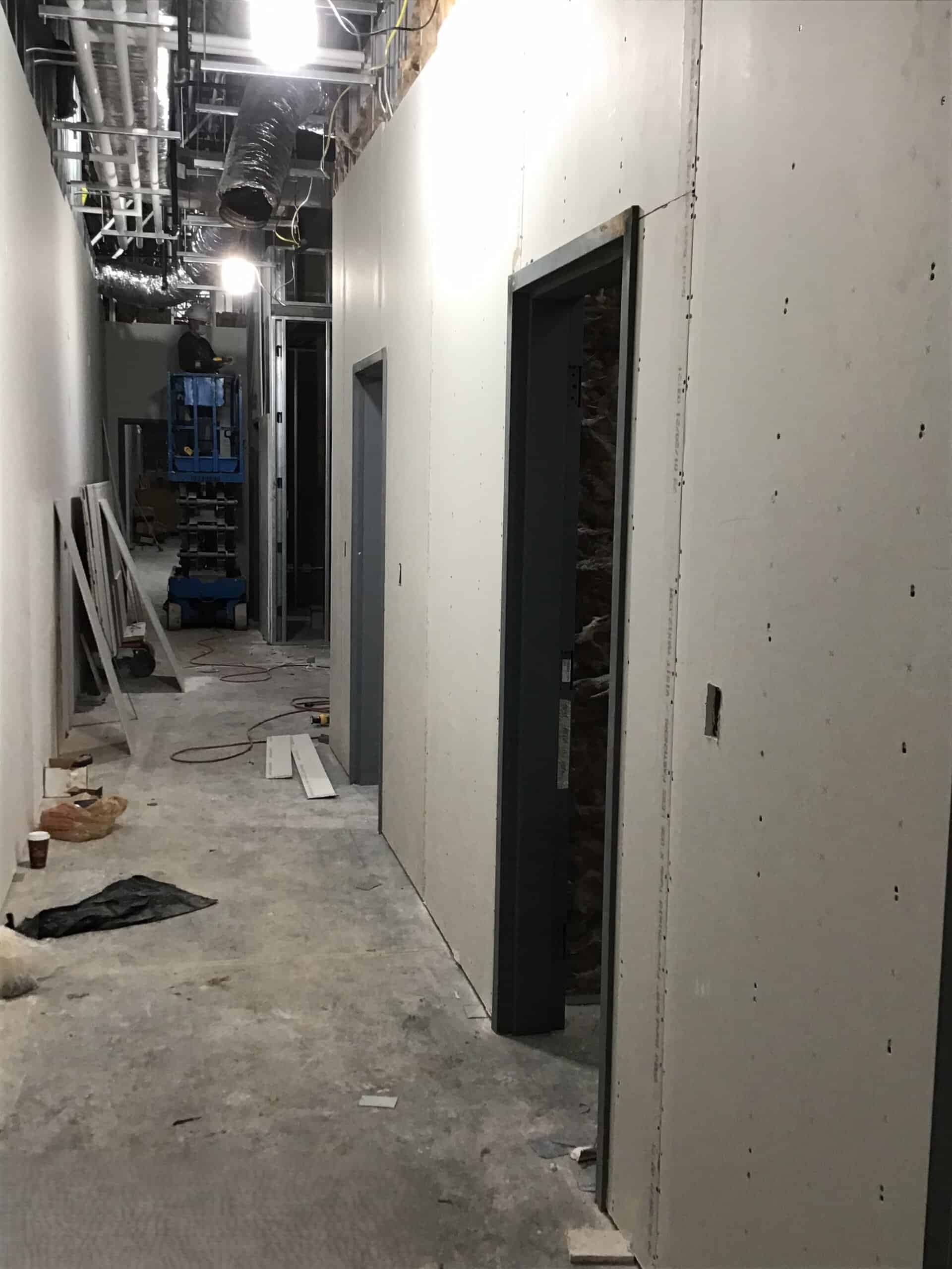 Lidl supermarket Decatur GA — drywall installation and finishing during ground-up commercial construction by Modern Day Commodities