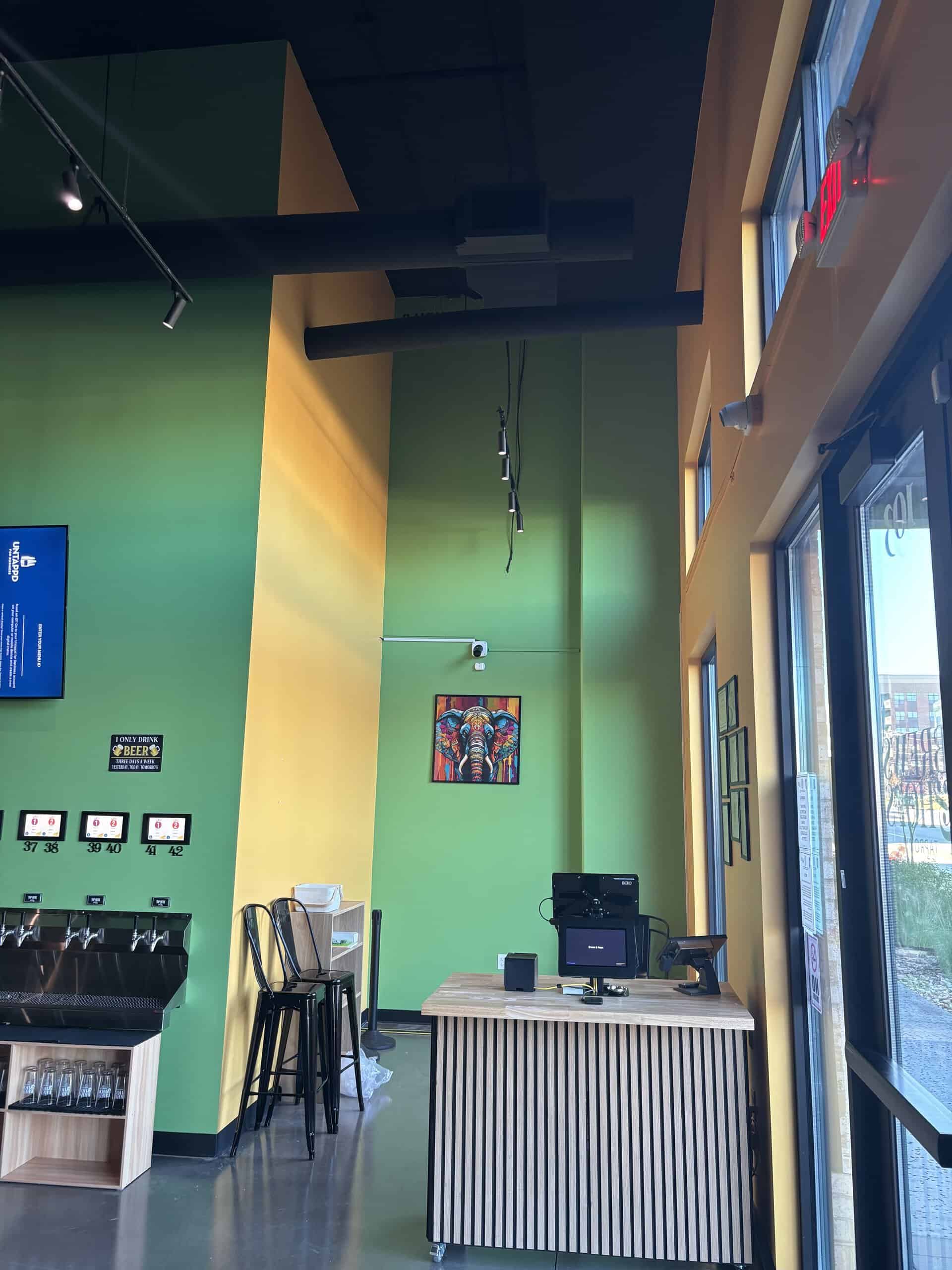 Brews and Hops Taproom Chamblee GA - completed exterior storefront during first-generation tenant improvement by Modern Day Commodities