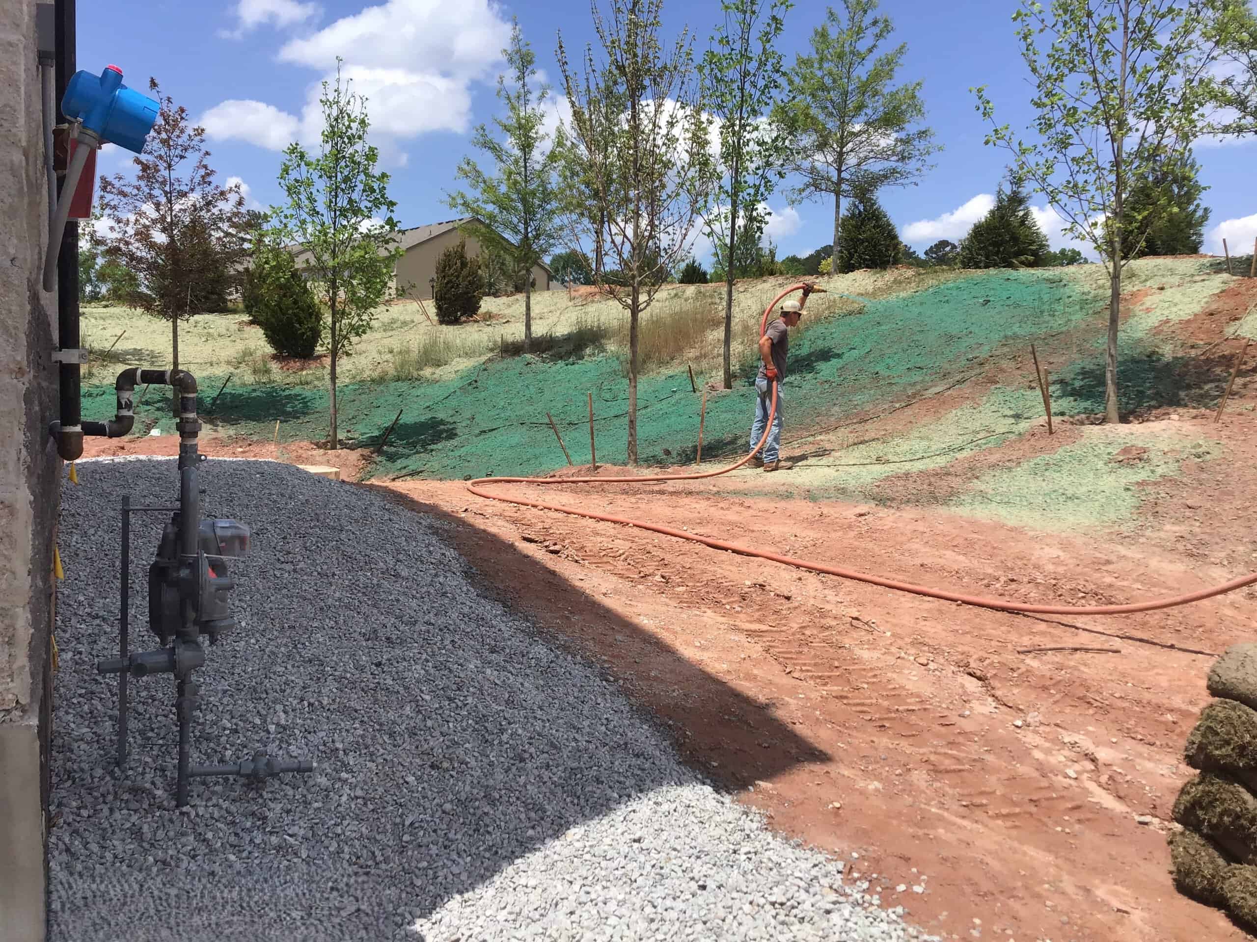 Lidl supermarket Decatur GA — site hydroseeding and erosion control during ground-up commercial construction by Modern Day Commodities