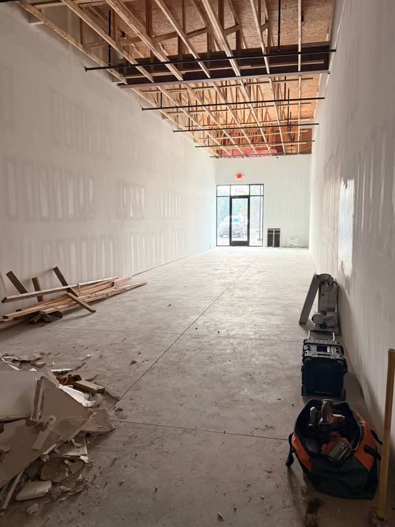 Tropical Smoothie Cafe Covington GA — pre-construction site survey during restaurant build-out by Modern Day Commodities