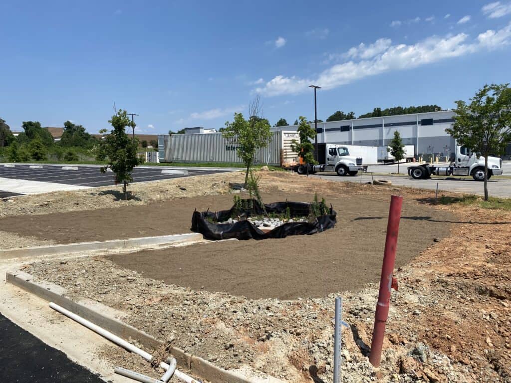 Paving and exterior site improvements during Ross Dress for Less parking lot project Decatur GA
