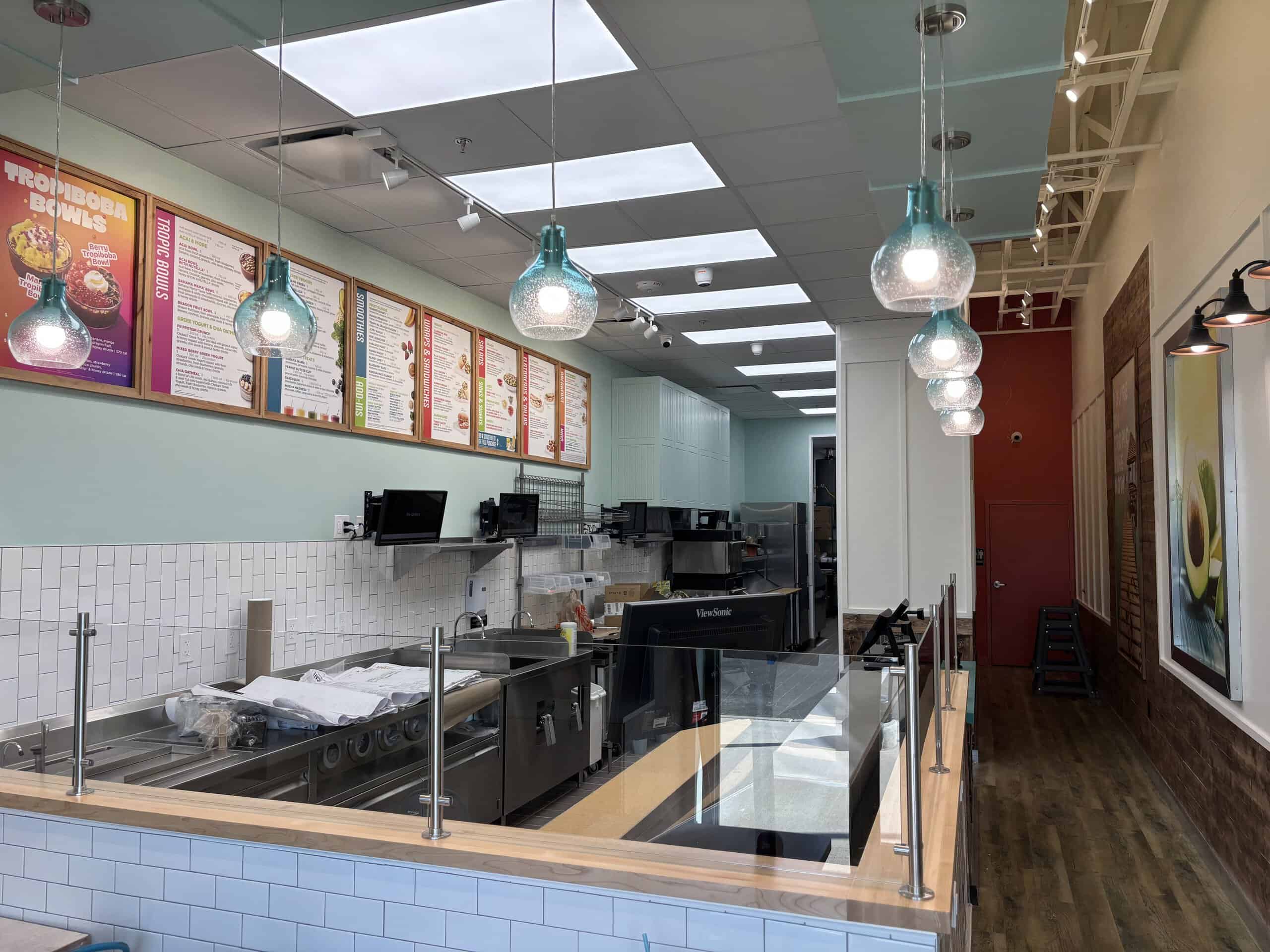 Tropical Smoothie Cafe Covington GA — commercial kitchen equipment installation during restaurant build-out by Modern Day Commodities