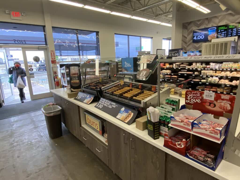 convenience store checkout area remodel Modern Day Commodities Illinois