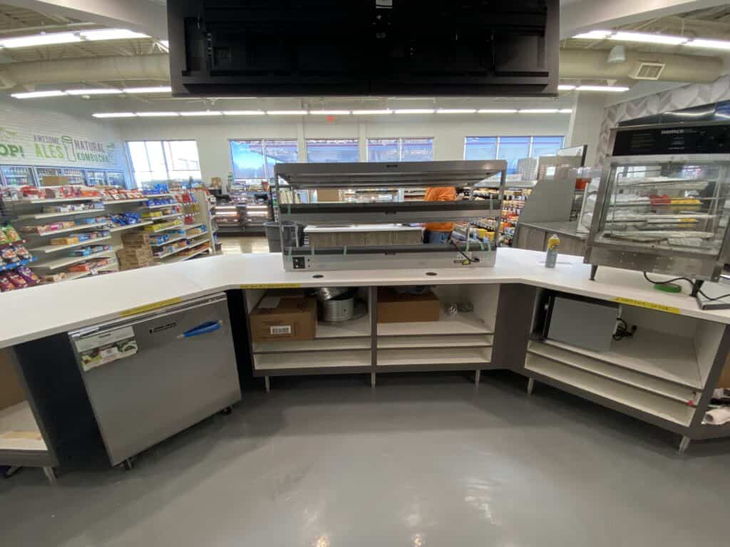 hood vent and ductwork installation food service area Hy-Vee Illinois