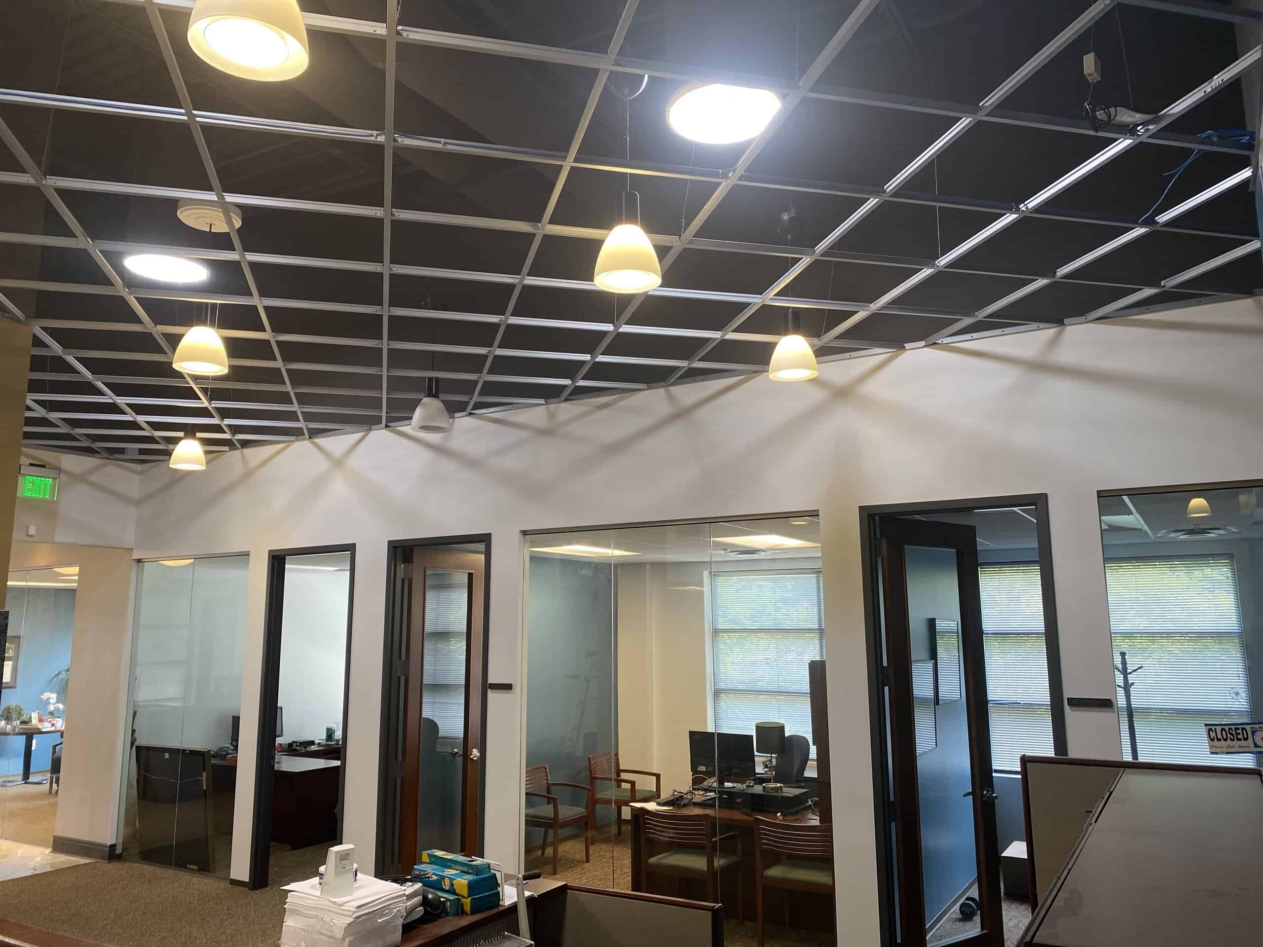Commercial office build-out reception lobby Modern Day Commodities Atlanta Georgia