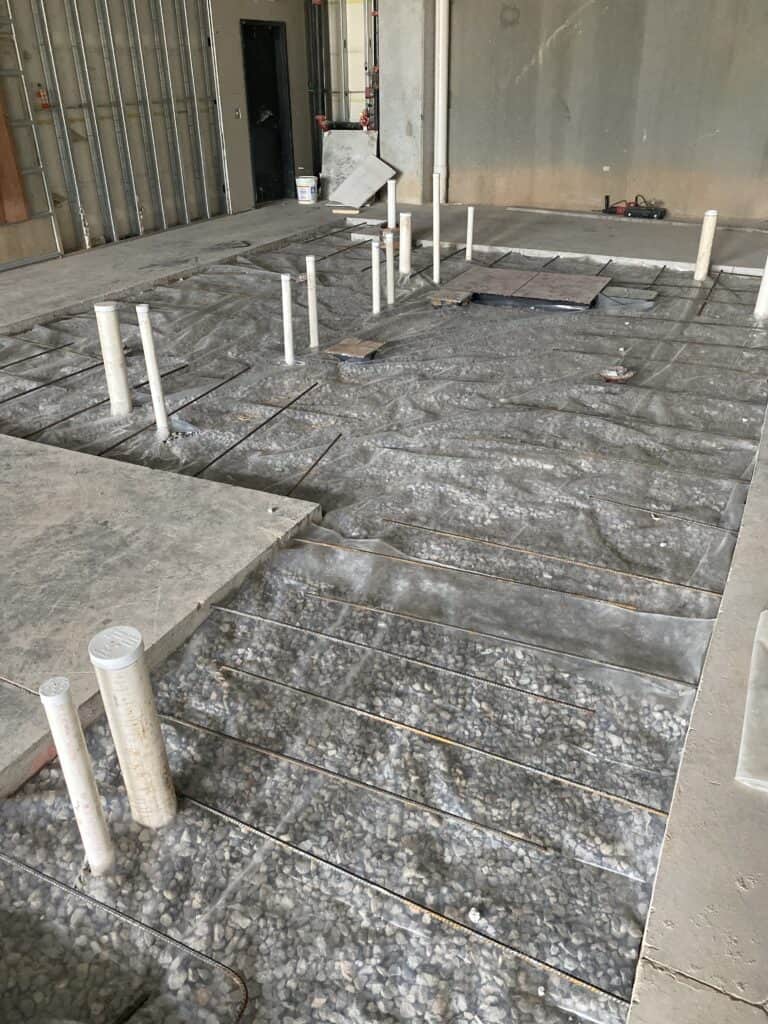 Brews and Hops Taproom Chamblee GA - restroom partition framing during first-generation tenant improvement by Modern Day Commodities
