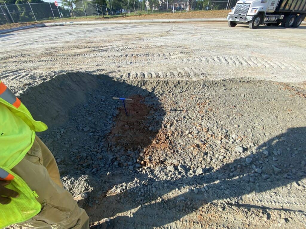 Asphalt paving in progress during Ross Dress for Less parking lot construction Decatur GA