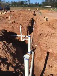 Lidl supermarket Decatur GA — underground utility installation during ground-up commercial construction by Modern Day Commodities