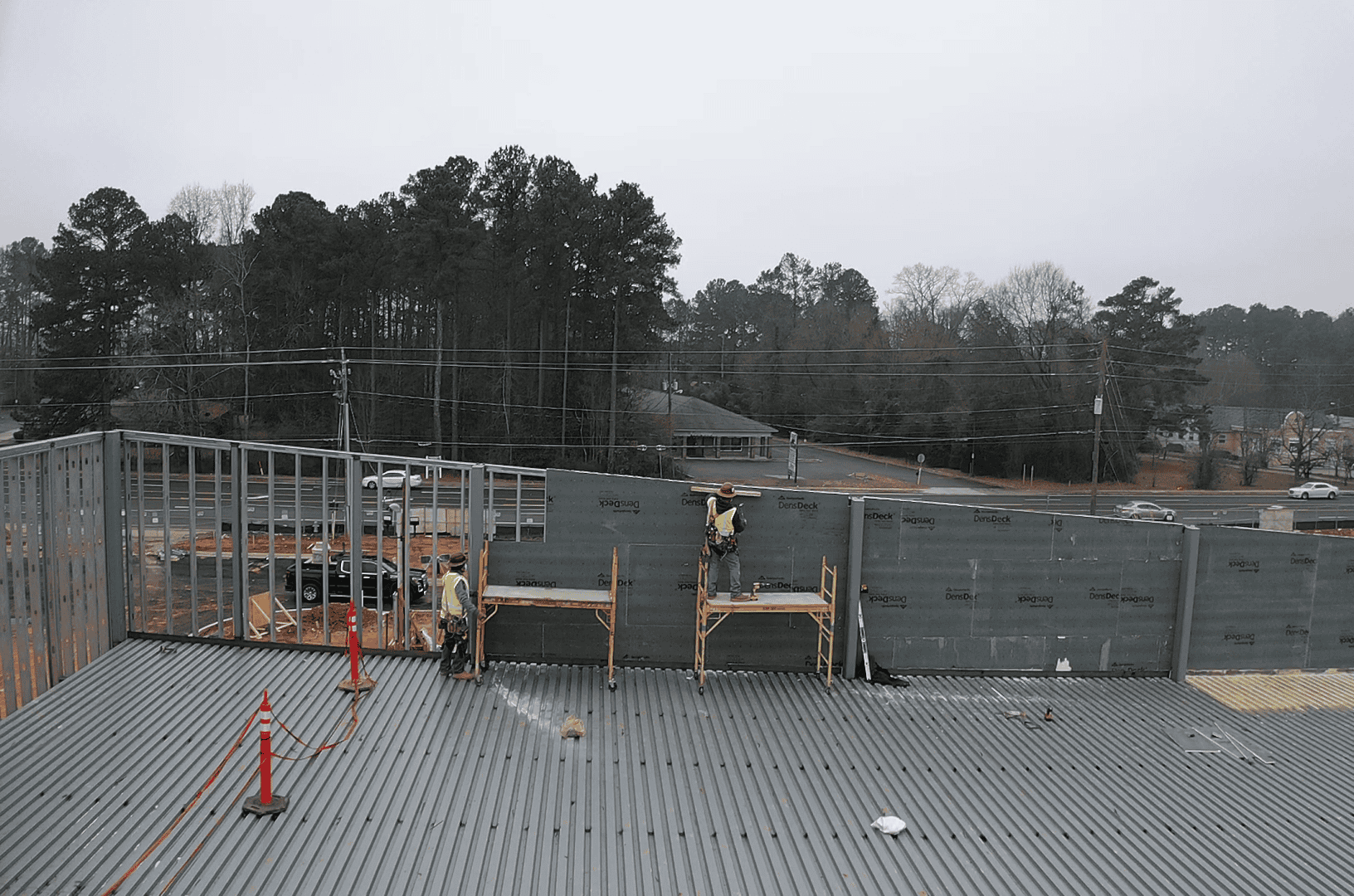 Lidl supermarket Decatur GA — mid-phase construction activity (view 2) during ground-up commercial construction by Modern Day Commodities
