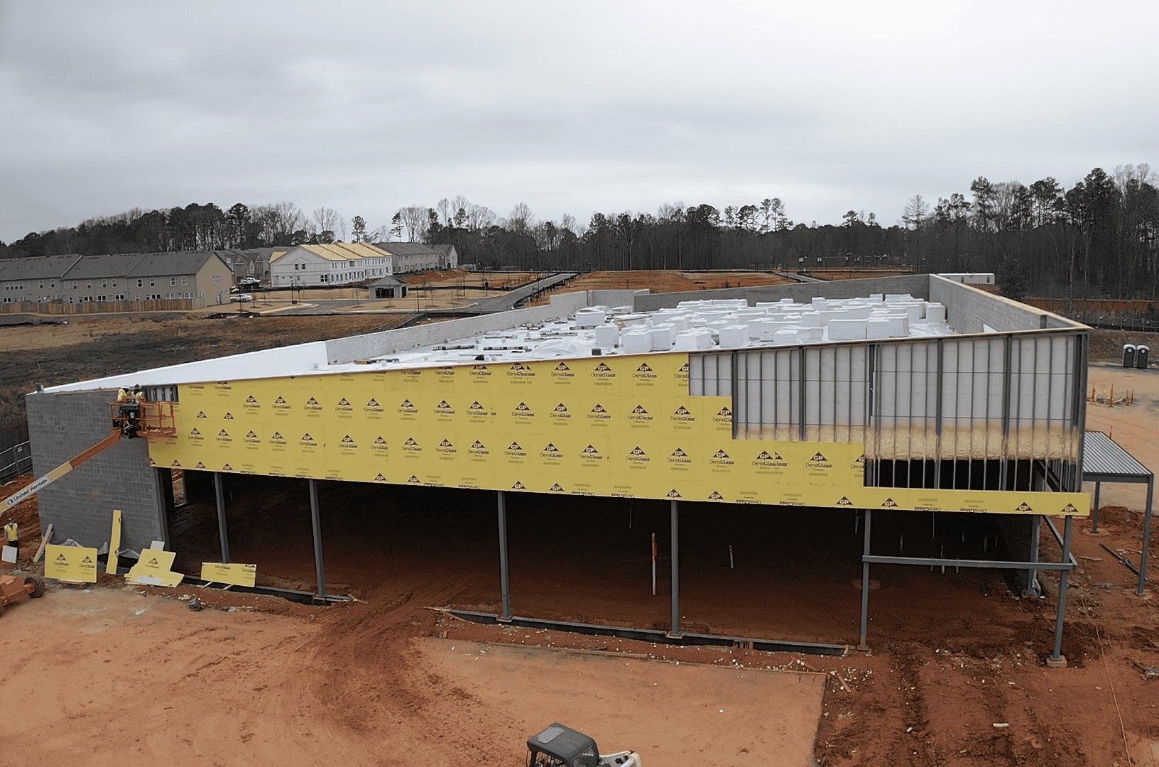 Lidl supermarket Decatur GA — mid-phase construction activity (view 4) during ground-up commercial construction by Modern Day Commodities