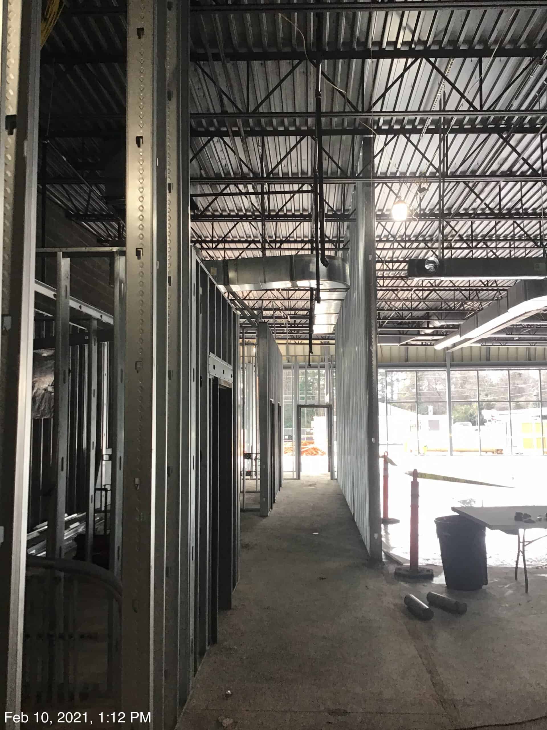 Lidl supermarket Decatur GA — interior build-out progress (view 4) during ground-up commercial construction by Modern Day Commodities