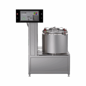 High-precision industrial testing equipment with touchscreen interface and stainless steel housing.