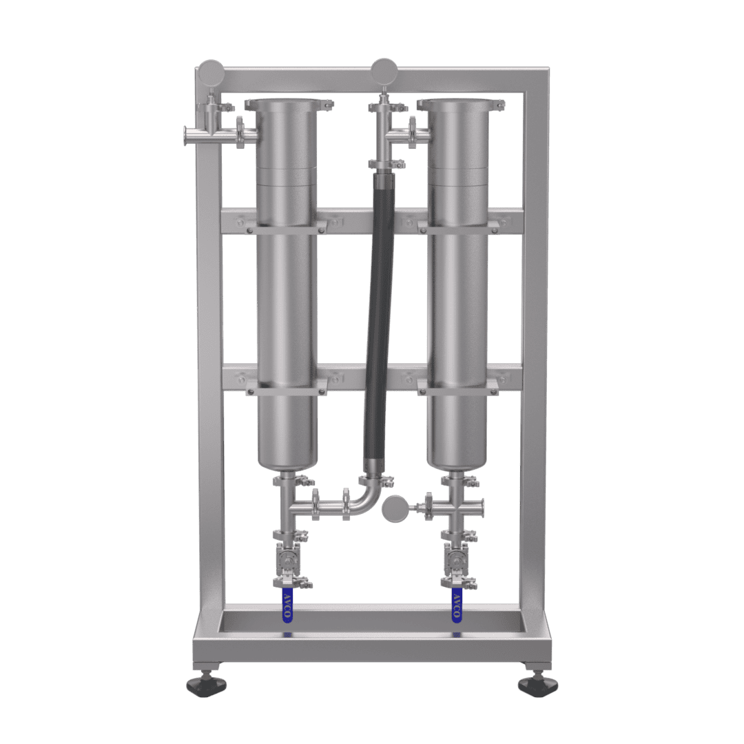 Industrial filtration system for sanitary and process applications at Mach Technologies.