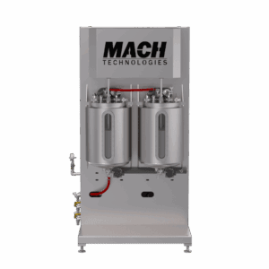 1. Dual stainless steel liquid nitrogen storage tanks for industrial cryogenic applications.