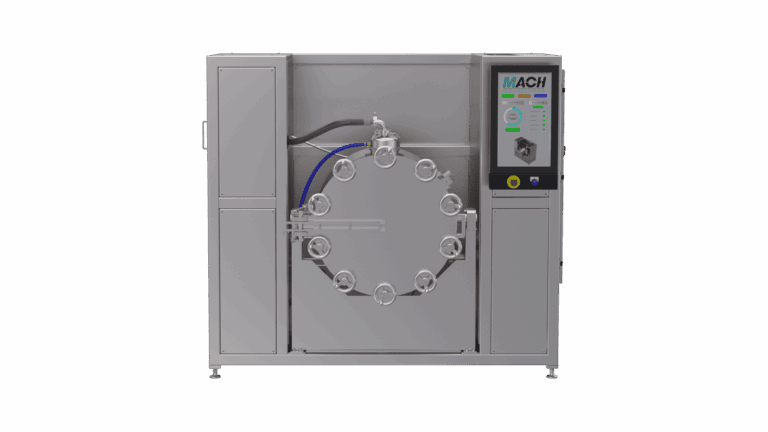 Robotic sterilizer machine with touchscreen control panel for medical and industrial disinfecting purposes.