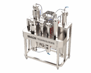 High-precision industrial filtration system by Mach Technologies, stainless steel design for optimal performance.
